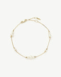 Solid Gold Pearl Chain Bracelet | 14ct Solid Gold/Pearl