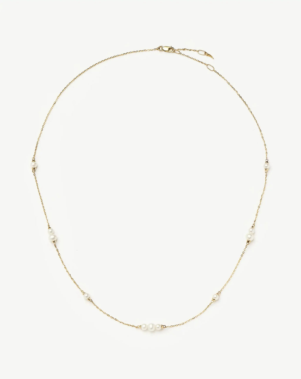 Solid Gold Pearl Chain Necklace | 14ct Solid Gold/Pearl