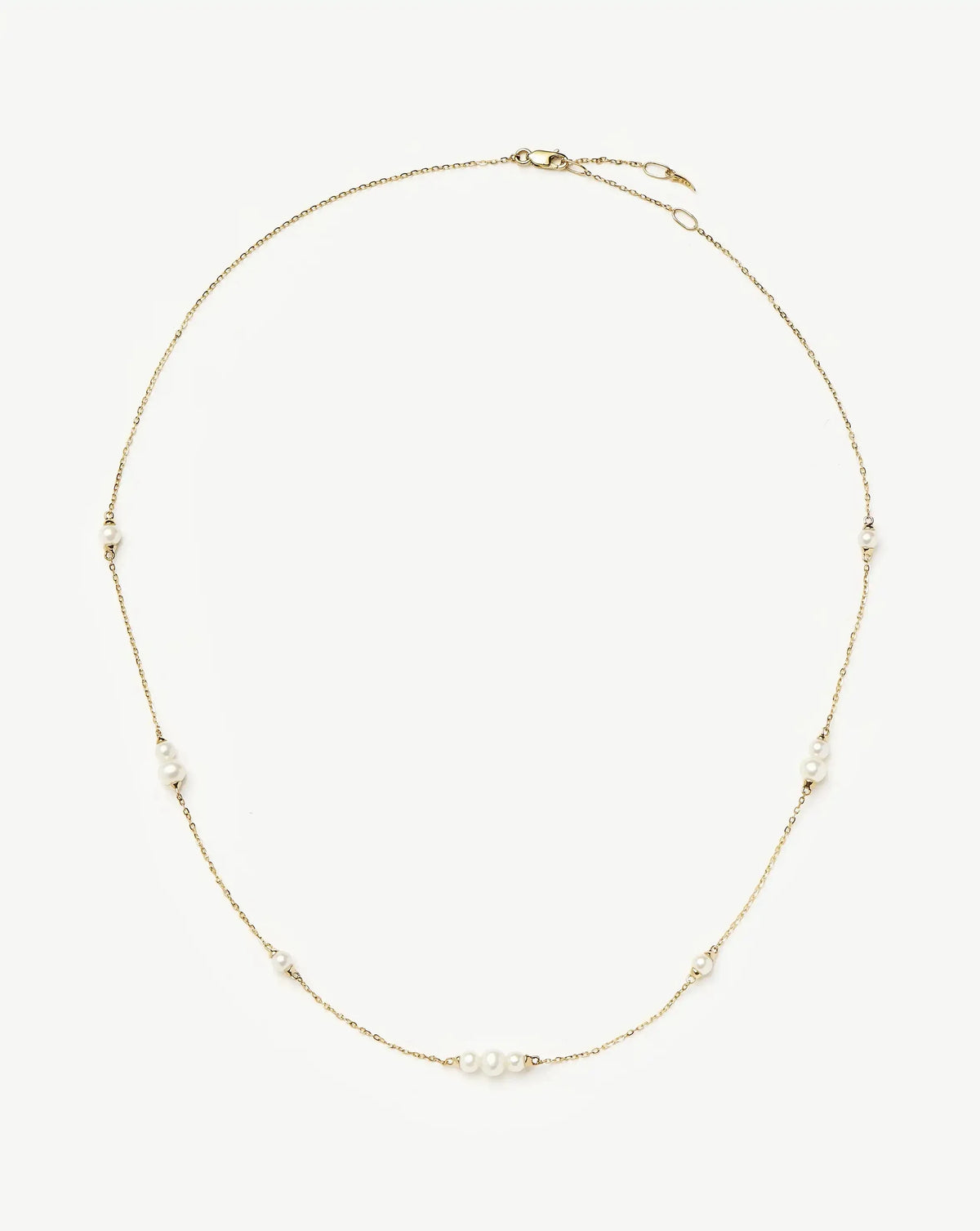 Solid Gold Pearl Chain Necklace | 14ct Solid Gold/Pearl