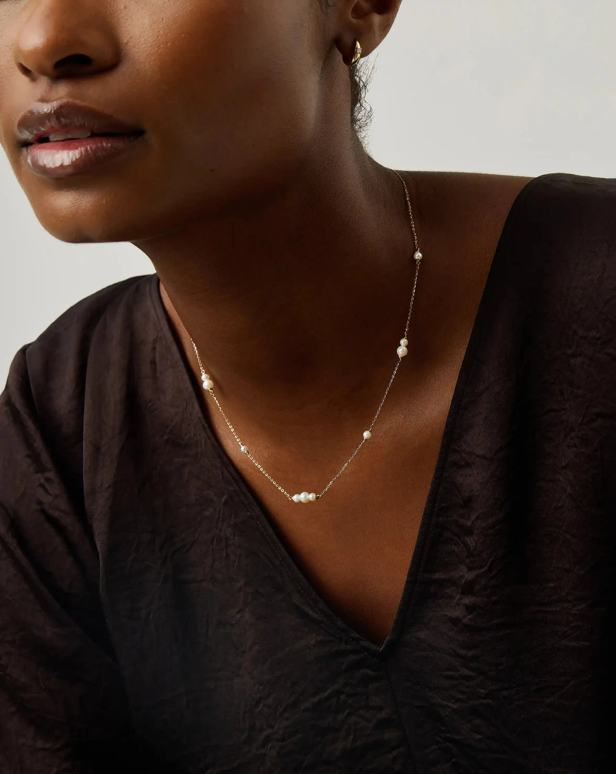 Solid Gold Pearl Chain Necklace | 14ct Solid Gold/Pearl