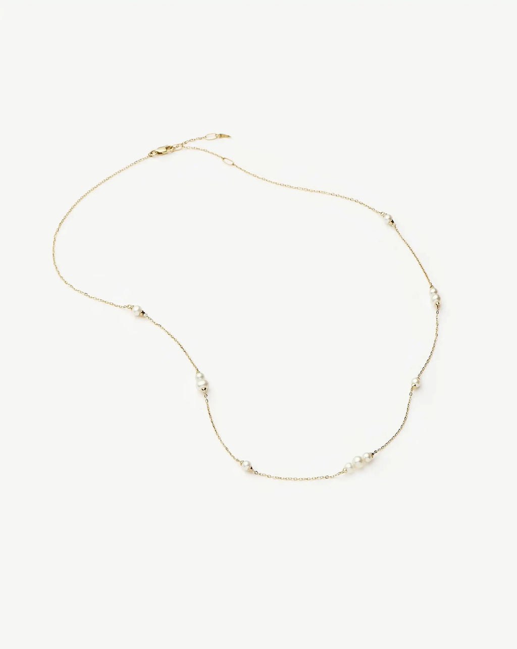 Solid Gold Pearl Chain Necklace | 14ct Solid Gold/Pearl