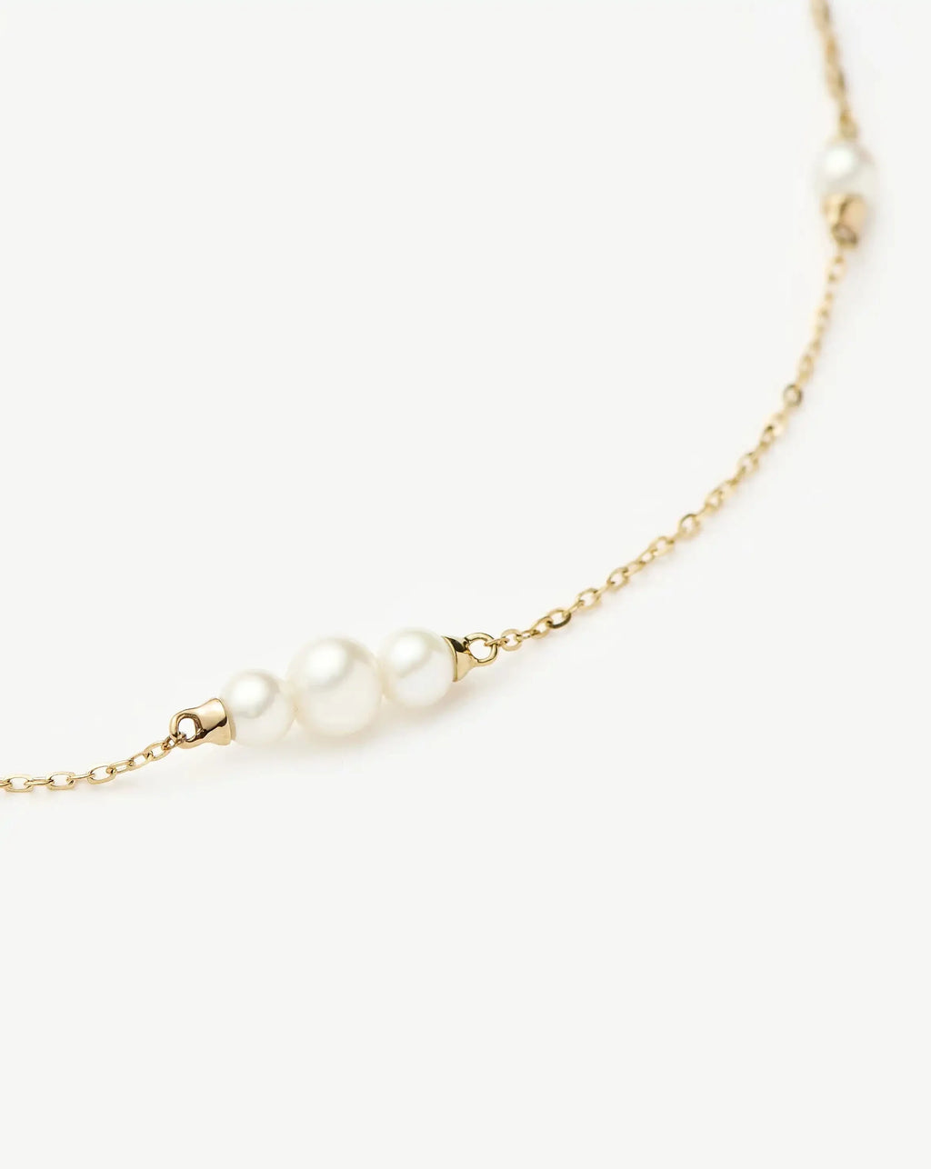 Solid Gold Pearl Chain Necklace | 14ct Solid Gold/Pearl