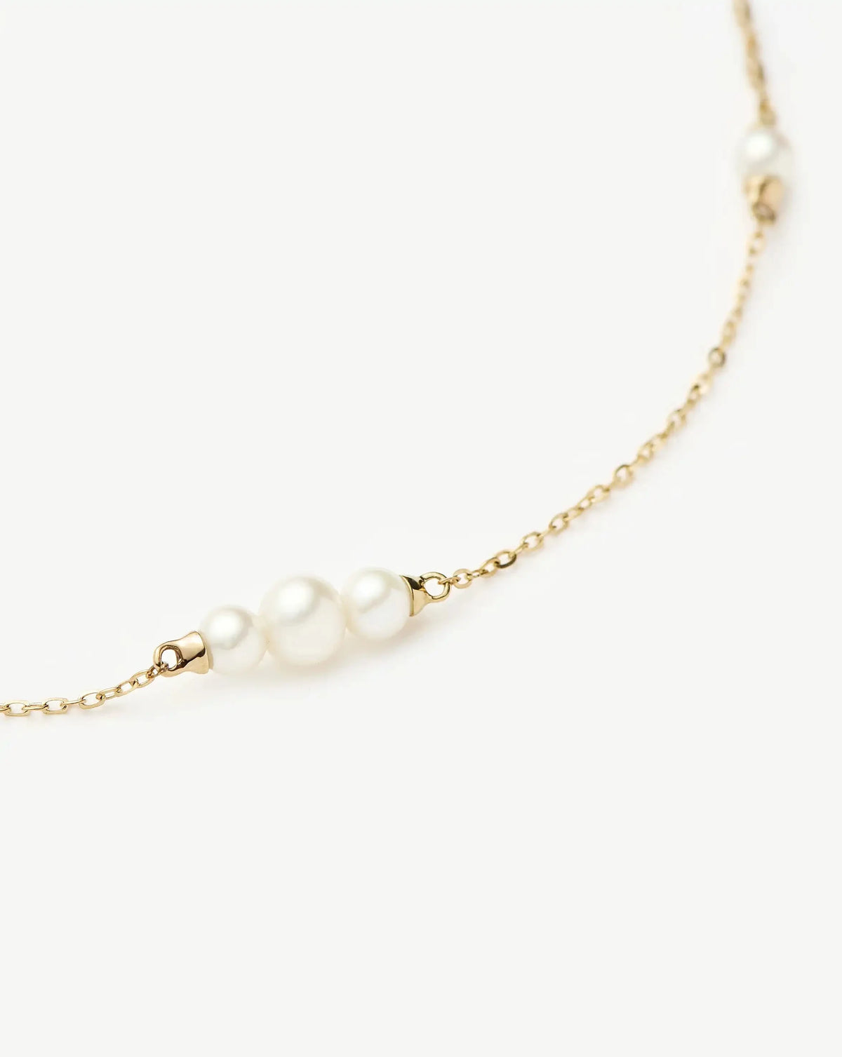 Solid Gold Pearl Chain Necklace | 14ct Solid Gold/Pearl