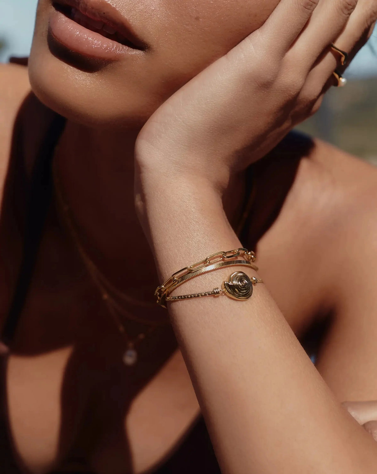 Spiral Cobra Chain Bracelet | 18ct Gold Plated