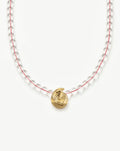 Spiral Gemstone Beaded Pendant Necklace | 18ct Gold Plated/Clear Crystal Quartz