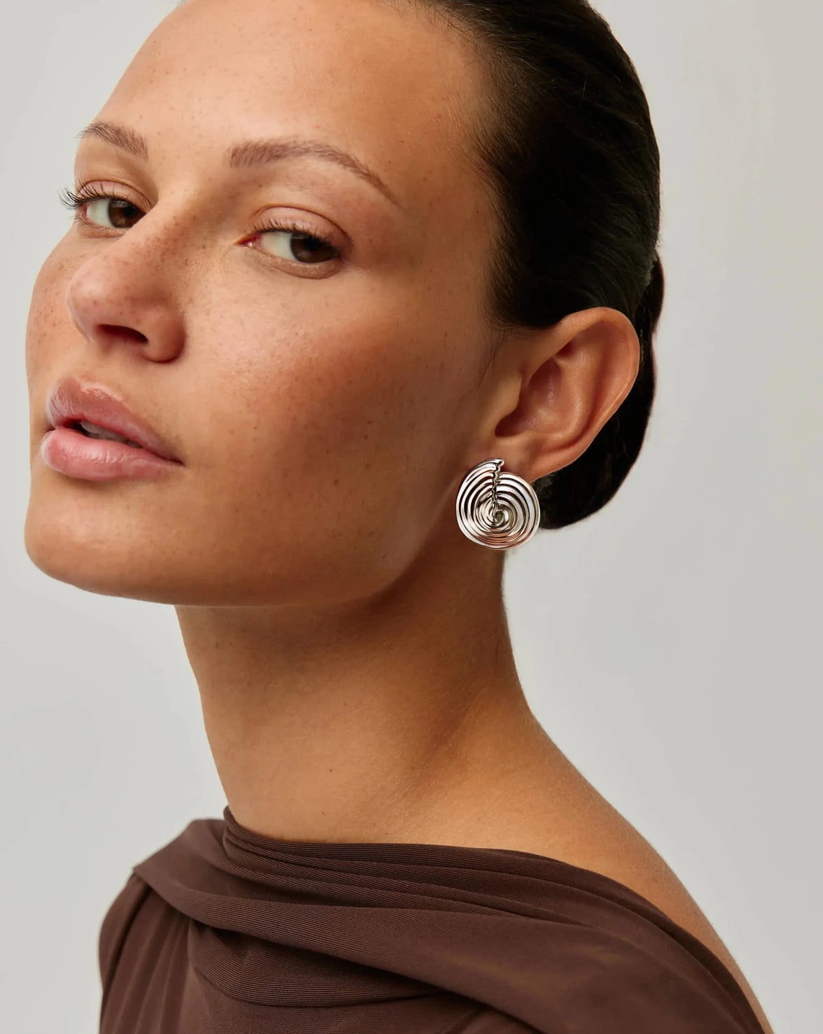 Spiral Detachable Pearl Drop Earrings | Silver Plated