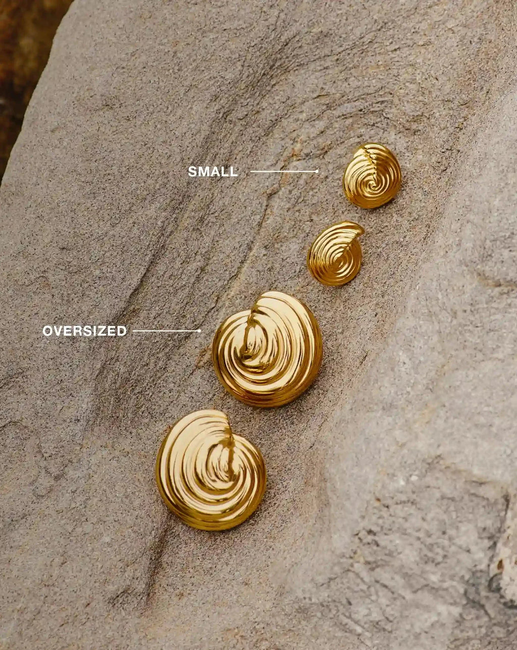 Spiral Small Stud Earrings | 18ct Gold Plated