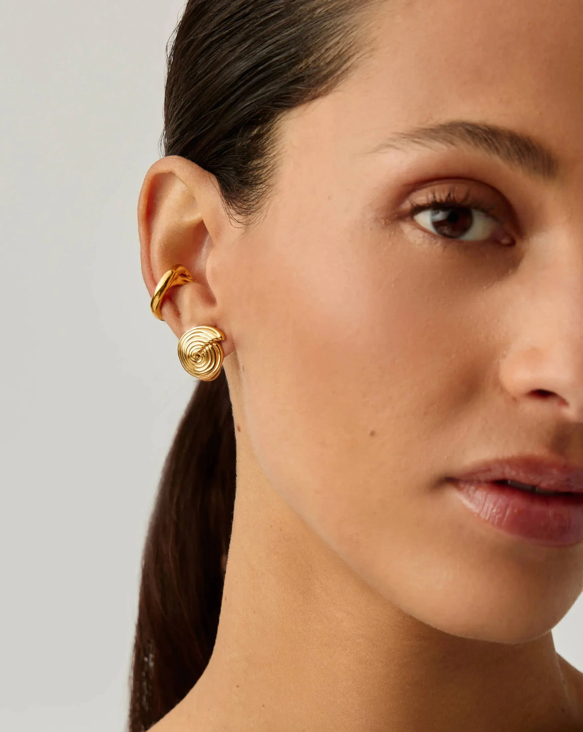 Spiral Small Stud Earrings | 18ct Gold Plated