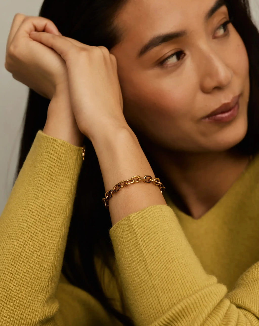 Square Paperclip Chain Bracelet | 18ct Gold Plated