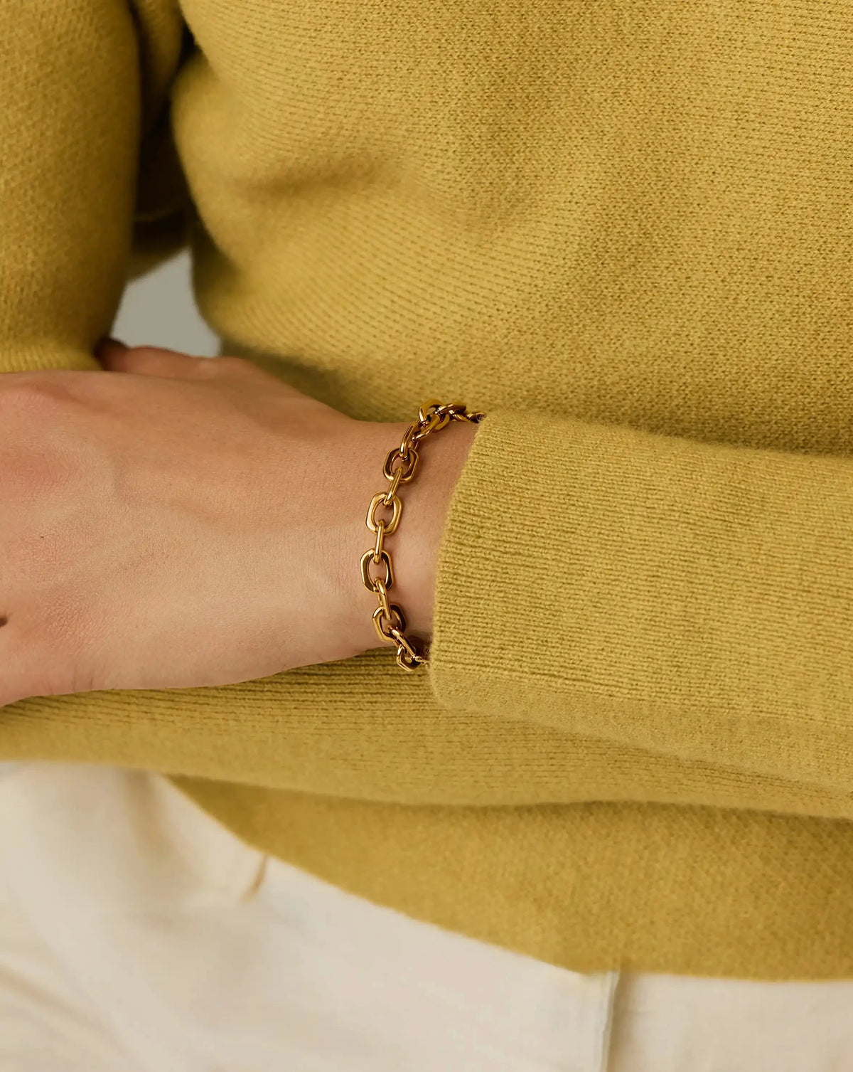 Square Paperclip Chain Bracelet | 18ct Gold Plated