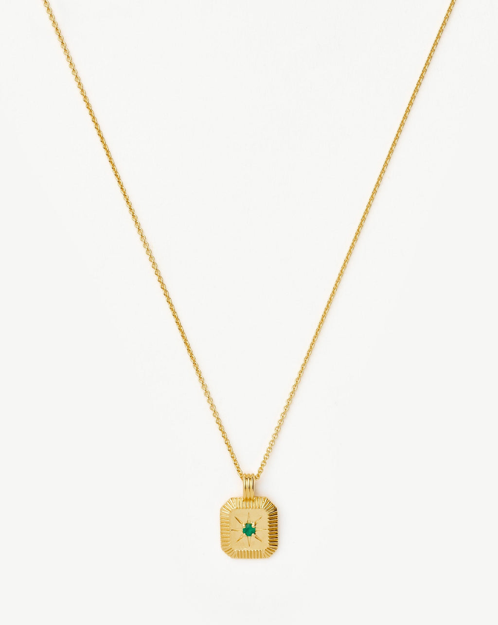 May Birthstone Pendant Necklace | 18ct Gold Vermeil/Green Onyx
