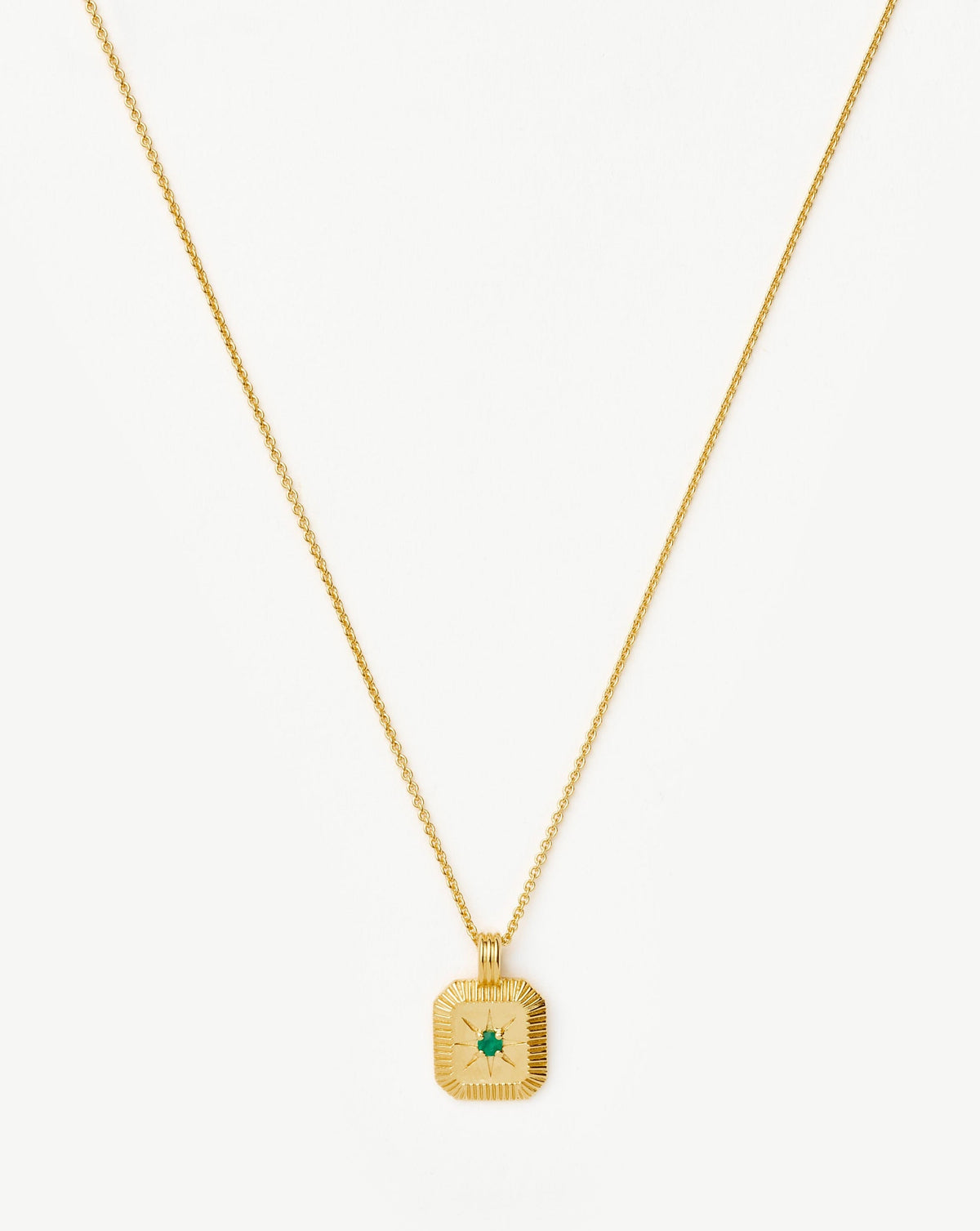 May Birthstone Pendant Necklace | 18ct Gold Vermeil/Green Onyx