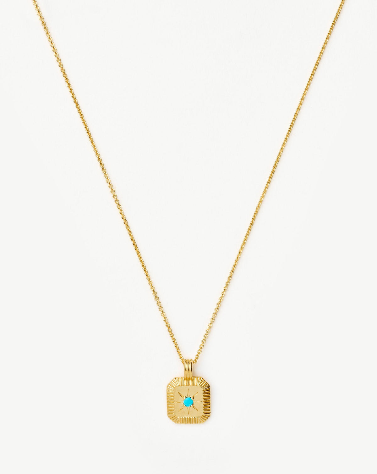 December Birthstone Pendant Necklace | 18ct Gold Vermeil/Dyed Turquoise Magnesite