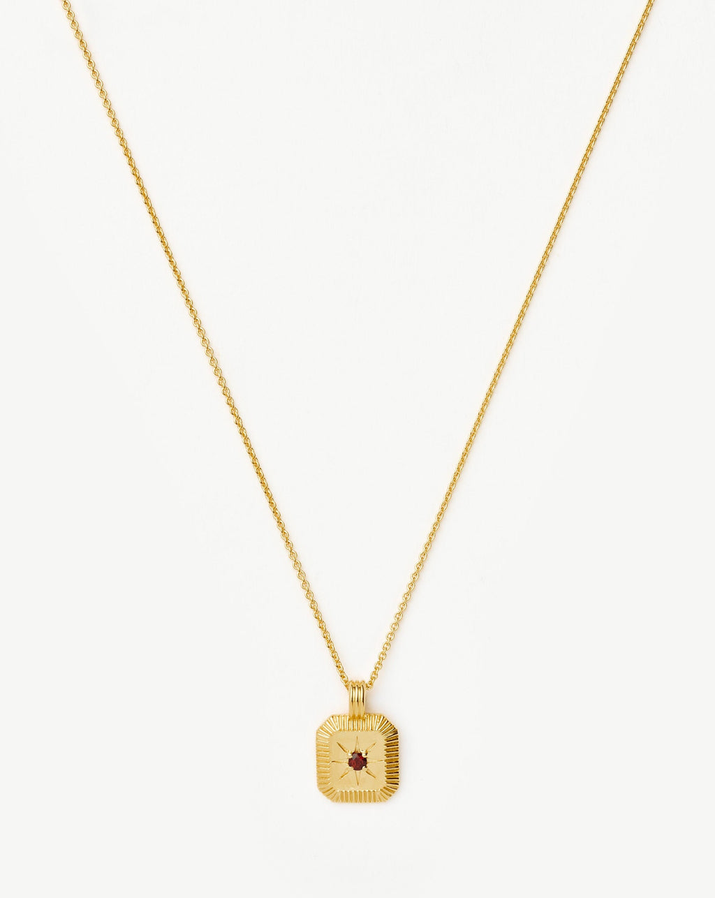 January Birthstone Pendant Necklace | Gold/Garnet