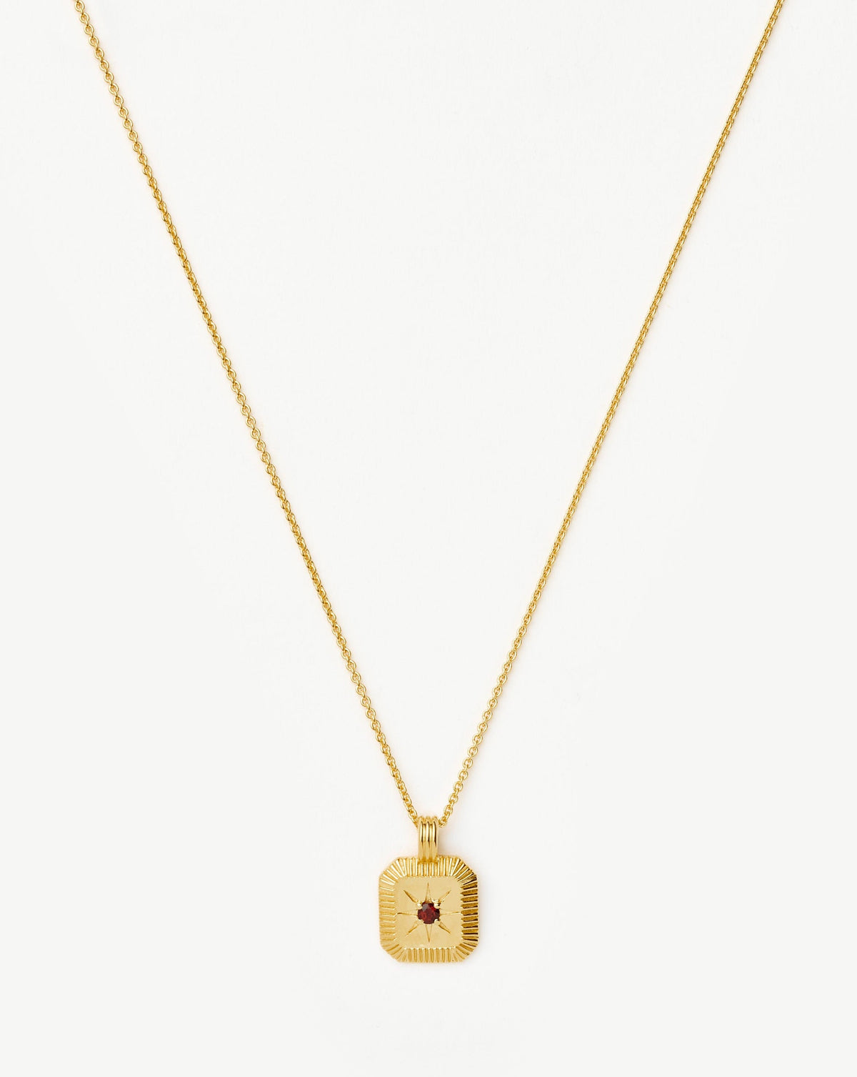 January Birthstone Pendant Necklace | Gold/Garnet
