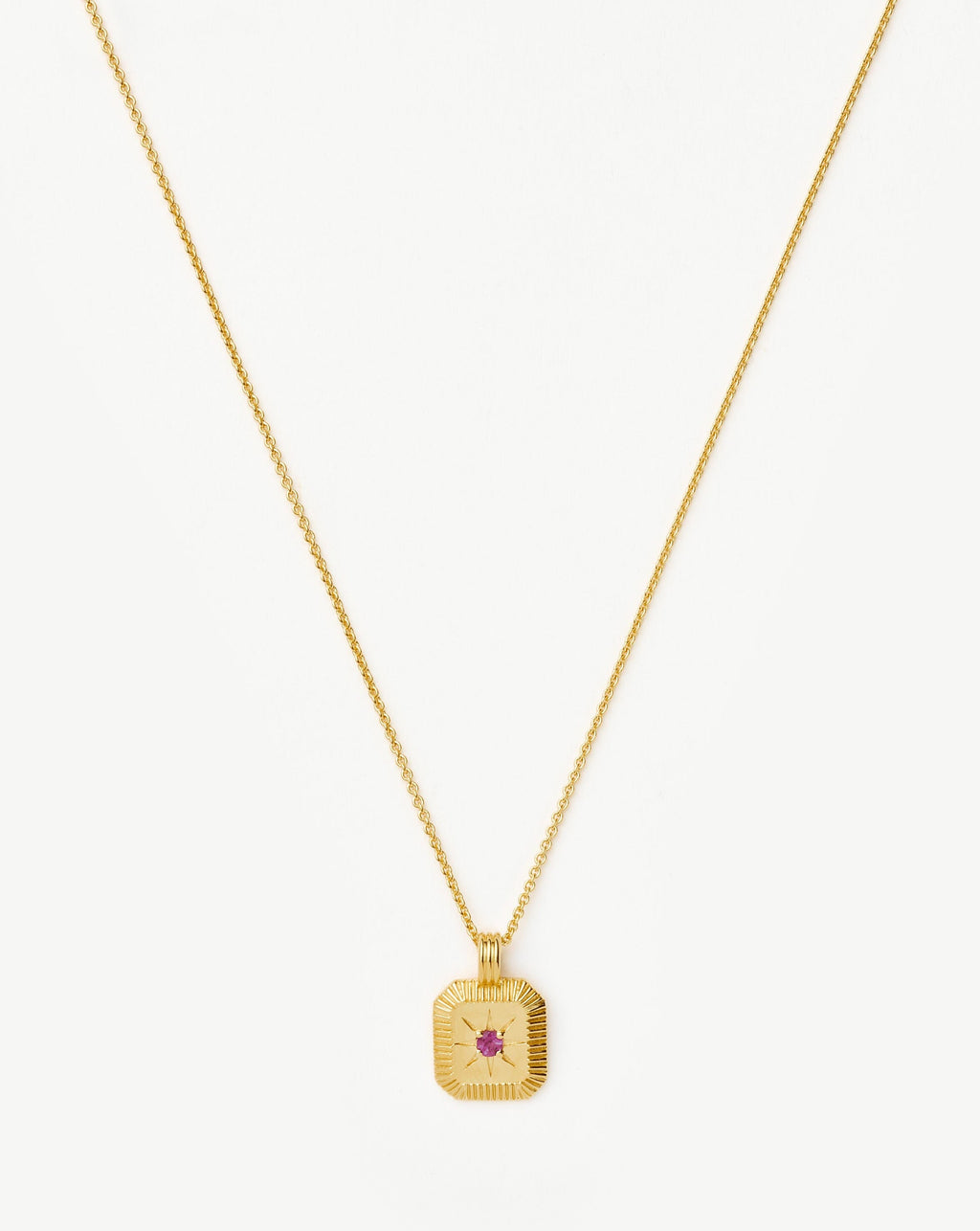 October Birthstone Pendant Necklace | 18ct Gold Vermeil/Pink Tourmaline