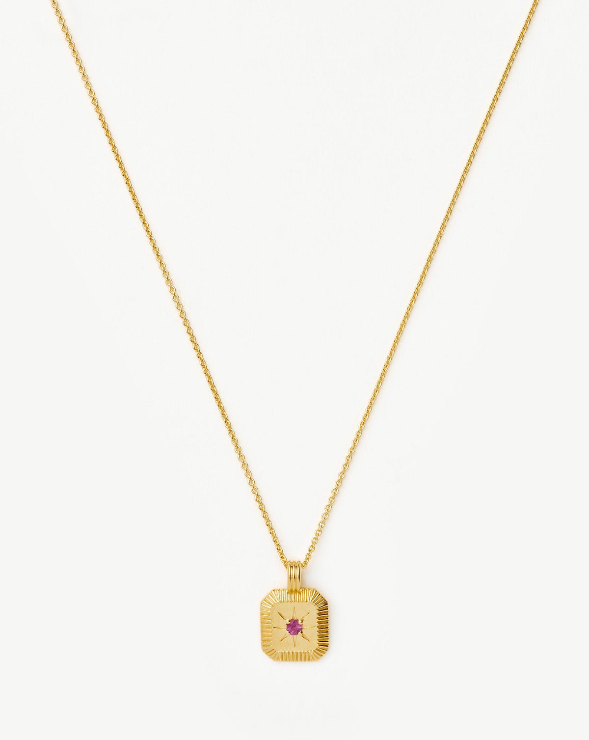 October Birthstone Pendant Necklace | 18ct Gold Vermeil/Pink Tourmaline