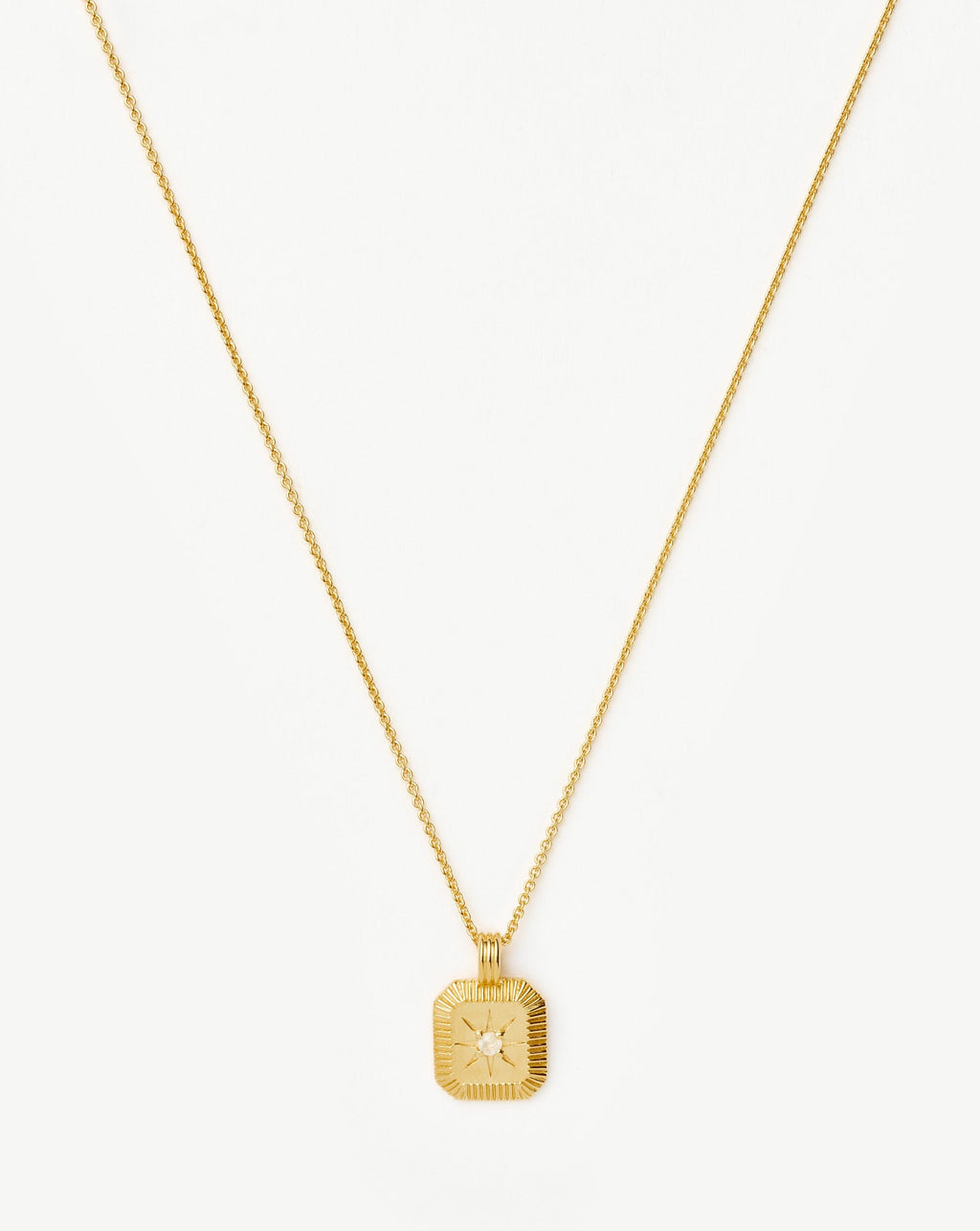 June Birthstone Pendant Necklace | 18ct Gold Vermeil/Rainbow Moonstone
