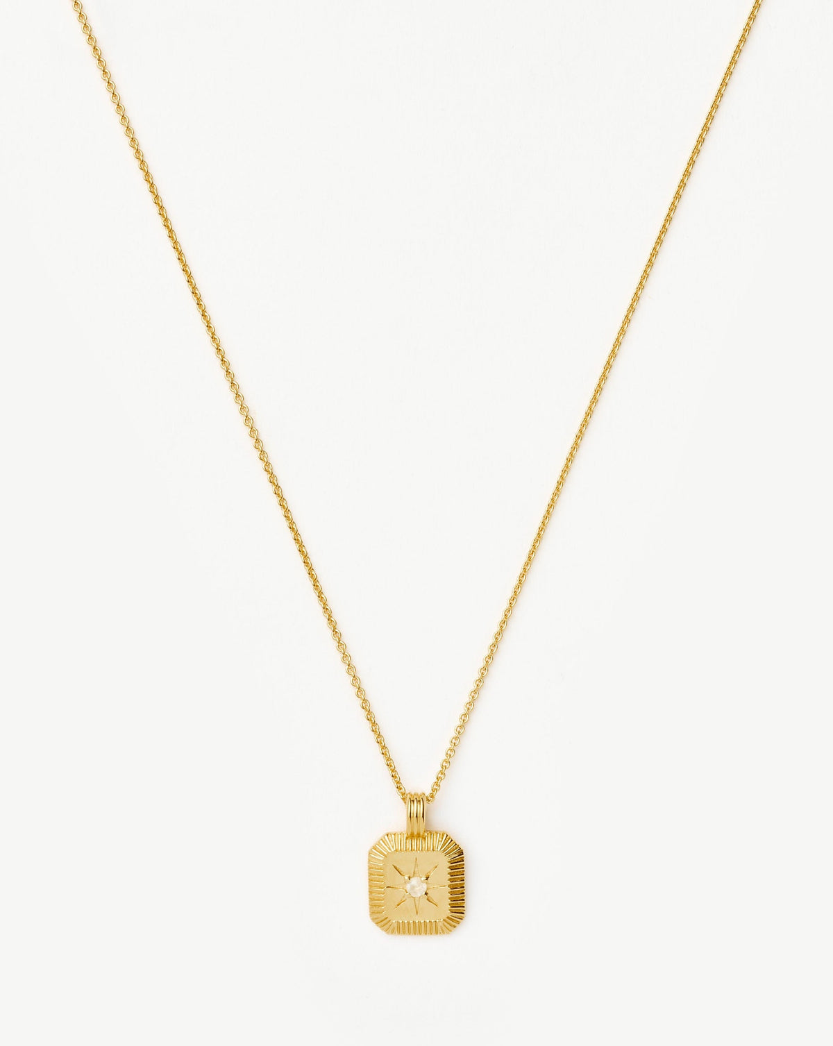 June Birthstone Pendant Necklace | 18ct Gold Vermeil/Rainbow Moonstone
