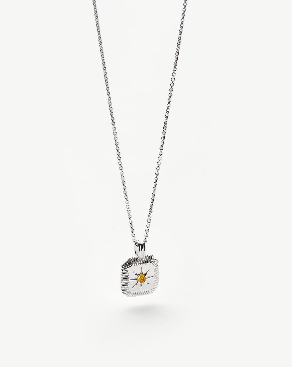 November Birthstone Pendant Necklace | Sterling Silver/Citrine