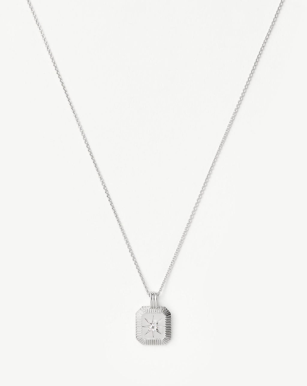 April Birthstone Pendant Necklace | Crystal/Sterling Silver