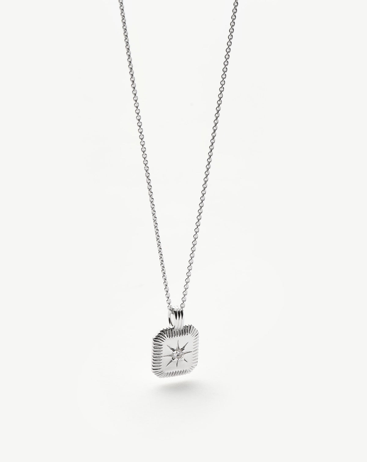 April Birthstone Pendant Necklace | Crystal/Sterling Silver