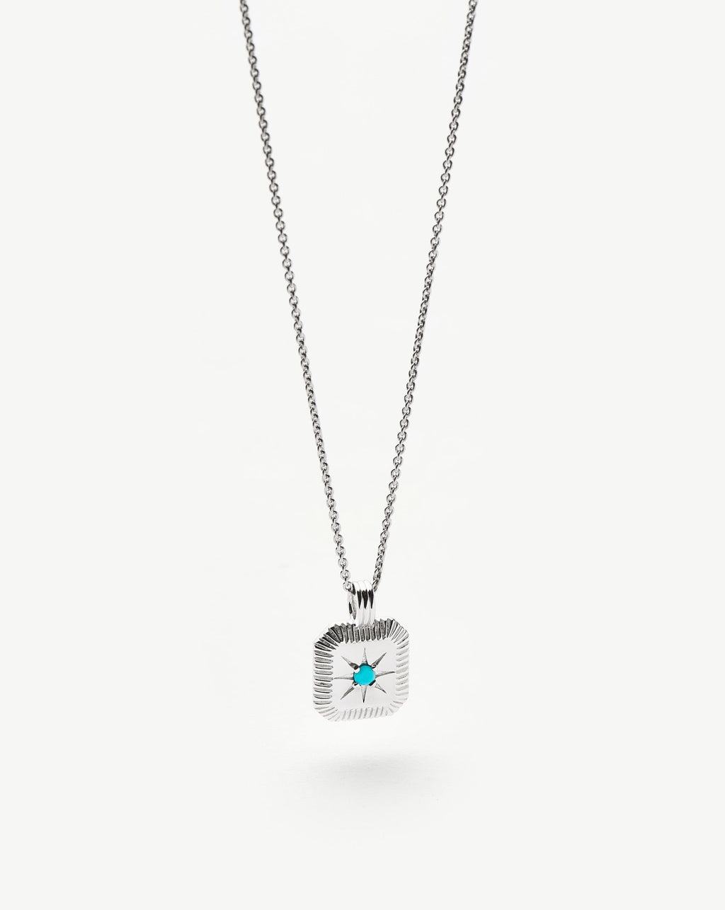 December Birthstone Pendant Necklace | Dyed Turquoise Magnesite/Sterling Silver