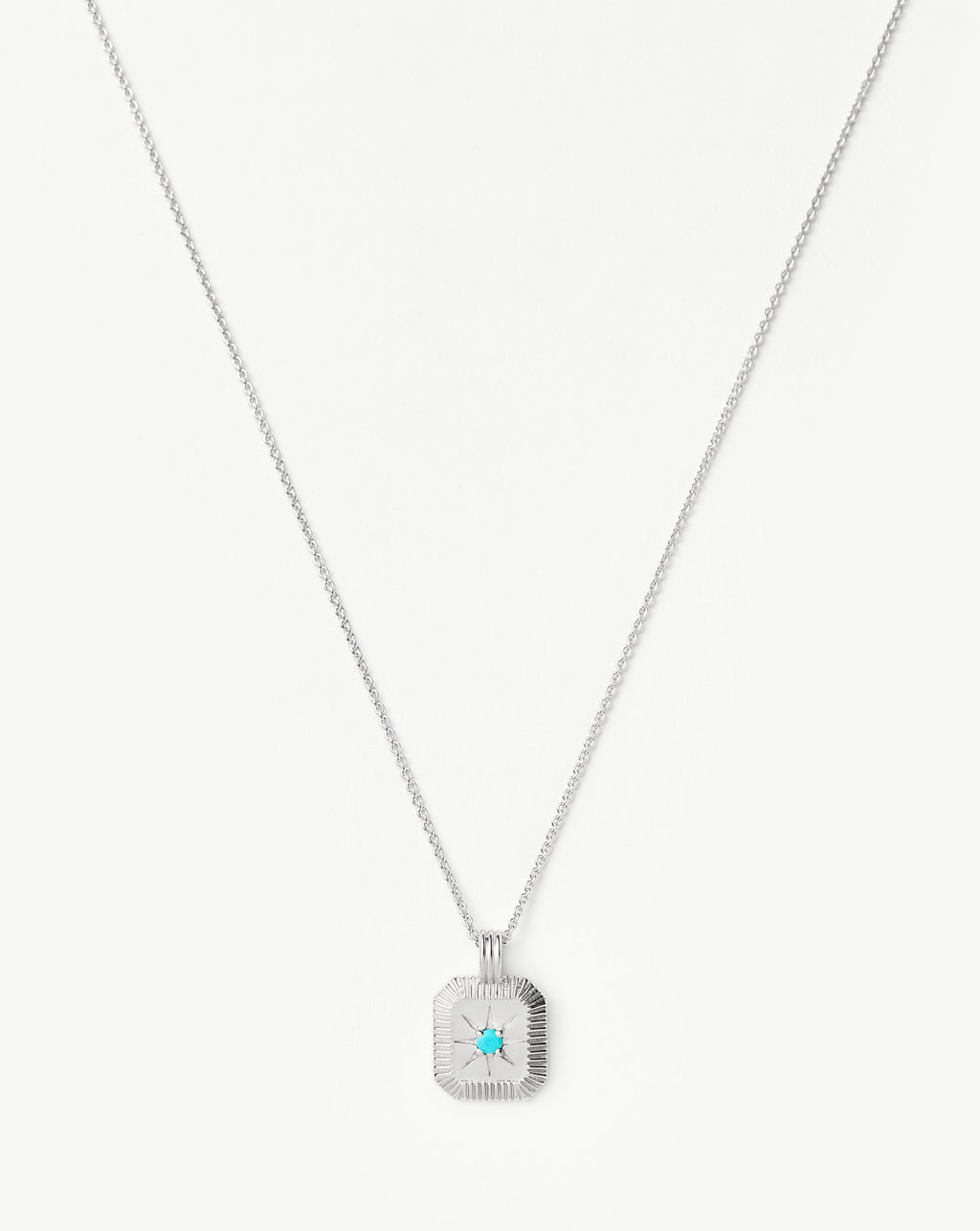 December Birthstone Pendant Necklace | Dyed Turquoise Magnesite/Sterling Silver