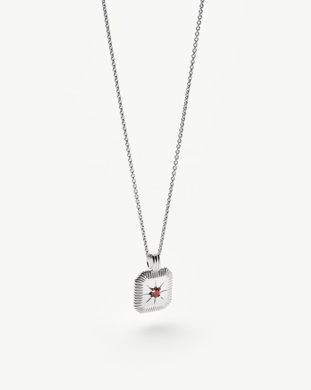 January Birthstone Pendant Necklace | Garnet/Sterling Silver