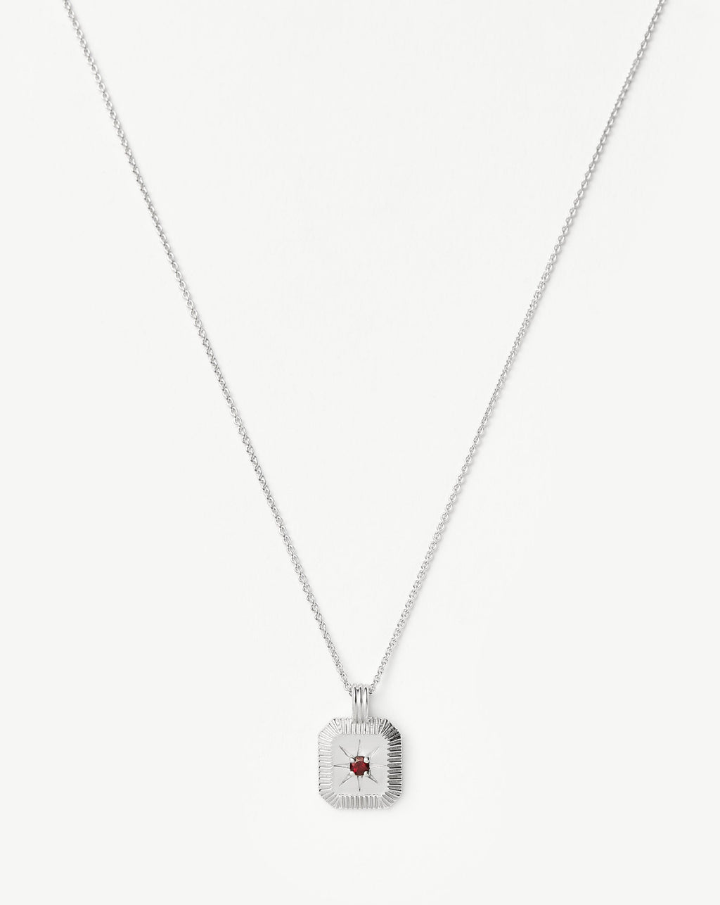 January Birthstone Pendant Necklace | Garnet/Sterling Silver