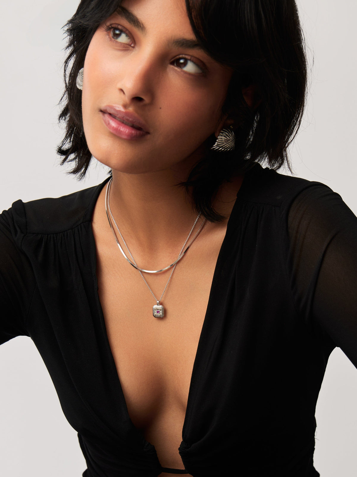 October Birthstone Pendant Necklace | Sterling Silver/Pink Tourmaline
