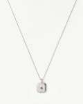 October Birthstone Pendant Necklace | Sterling Silver/Pink Tourmaline