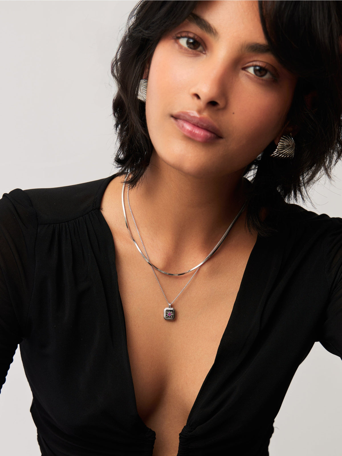 October Birthstone Pendant Necklace | Sterling Silver/Pink Tourmaline