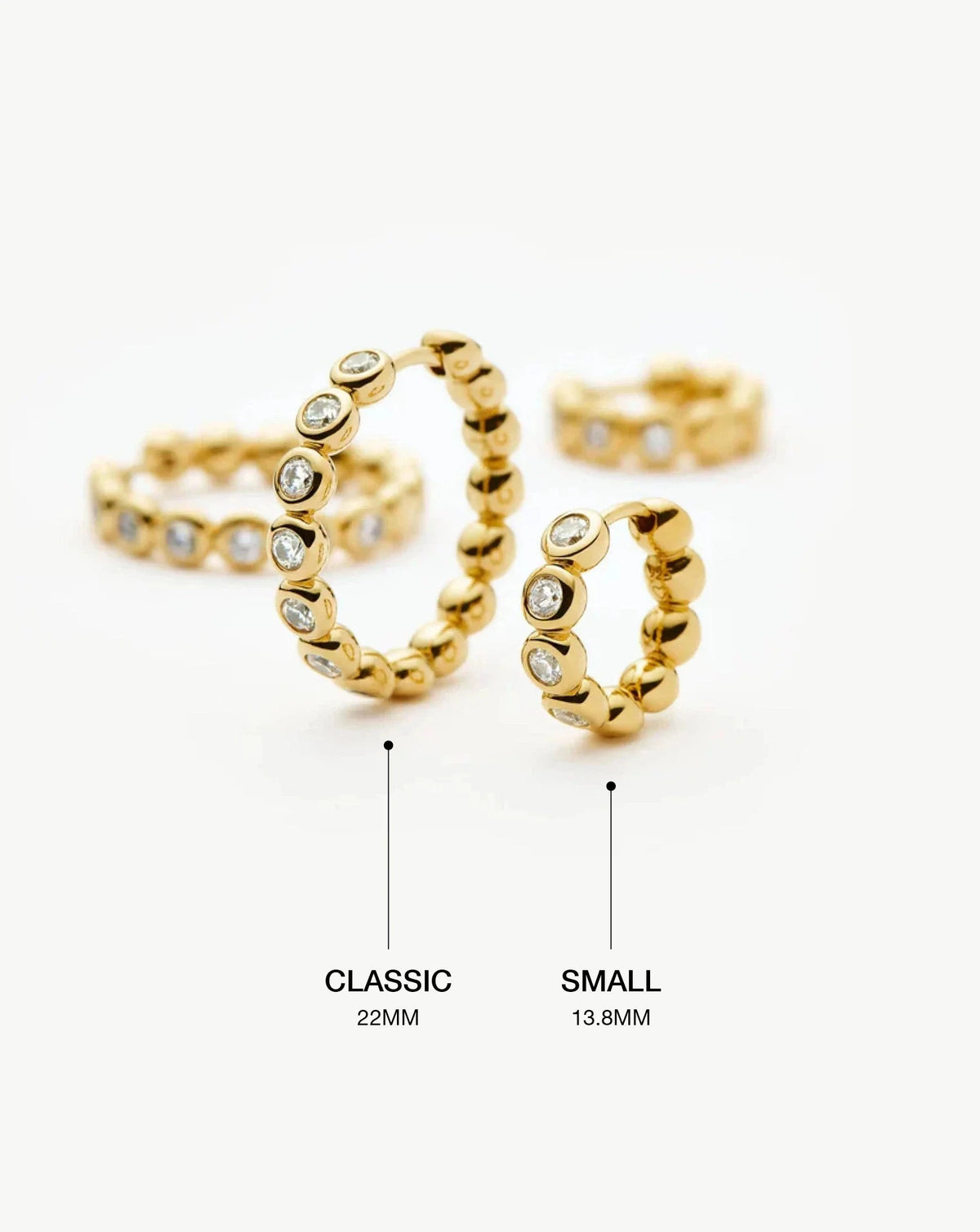 Tennis Classic Hoop Earrings | 18ct Gold Plated/Cubic Zirconia