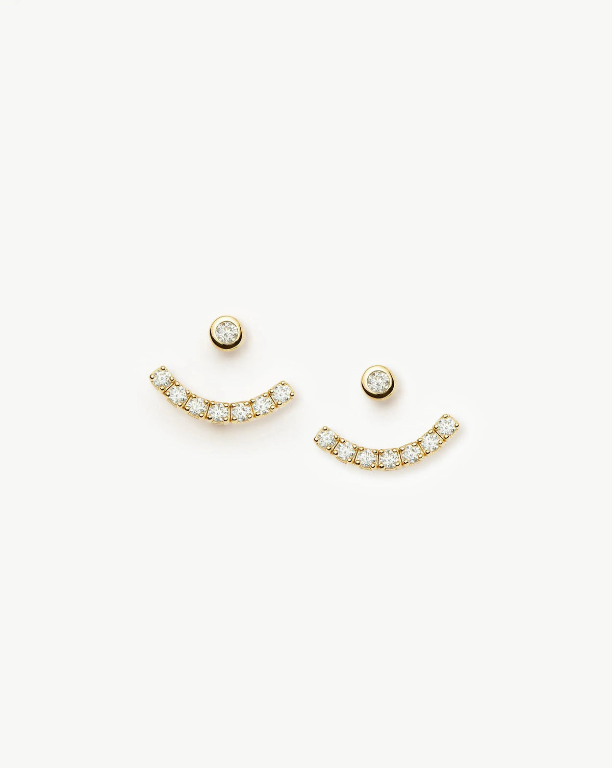 Tennis Ear Jacket Stud Earrings | 18ct Gold Plated/Cubic Zirconia