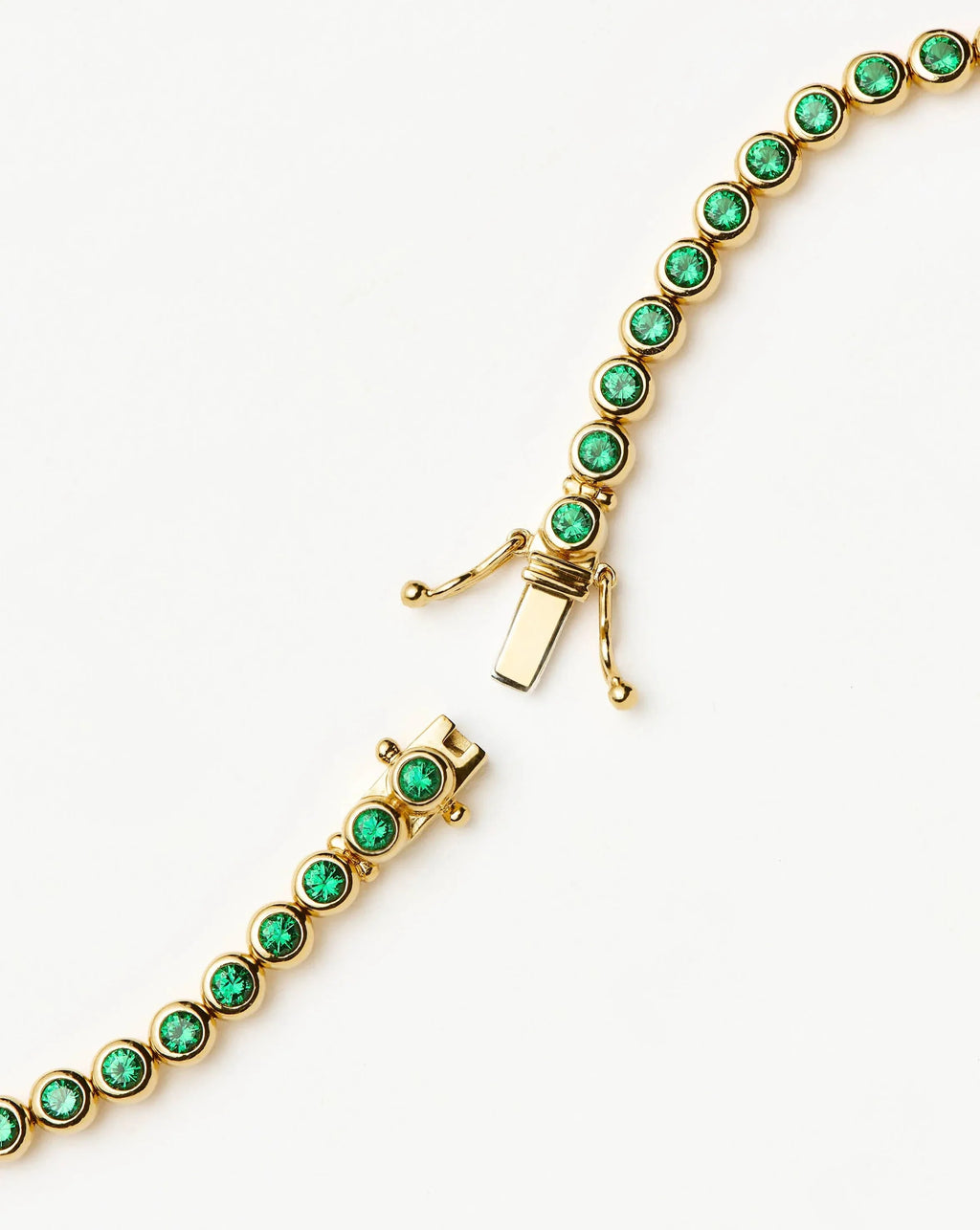 Tennis Round Bracelet | 18ct Gold Plated/Emerald Green Nano-crystal