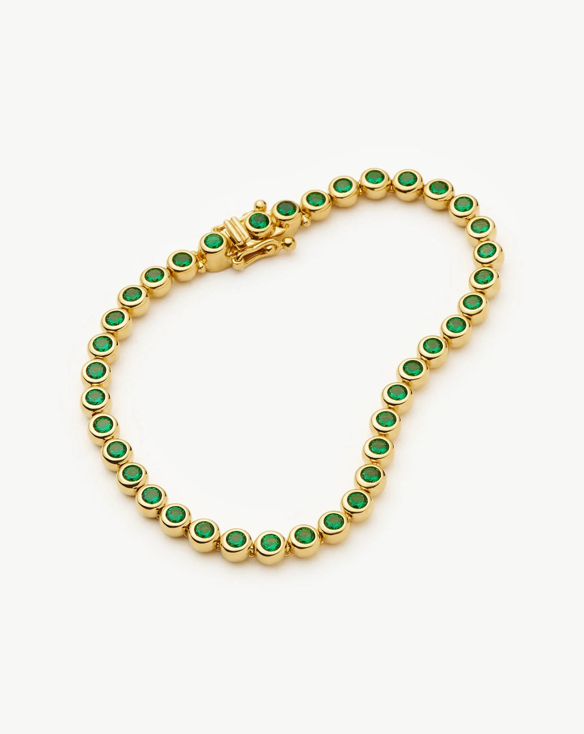 Tennis Round Bracelet | 18ct Gold Plated/Emerald Green Nano-crystal
