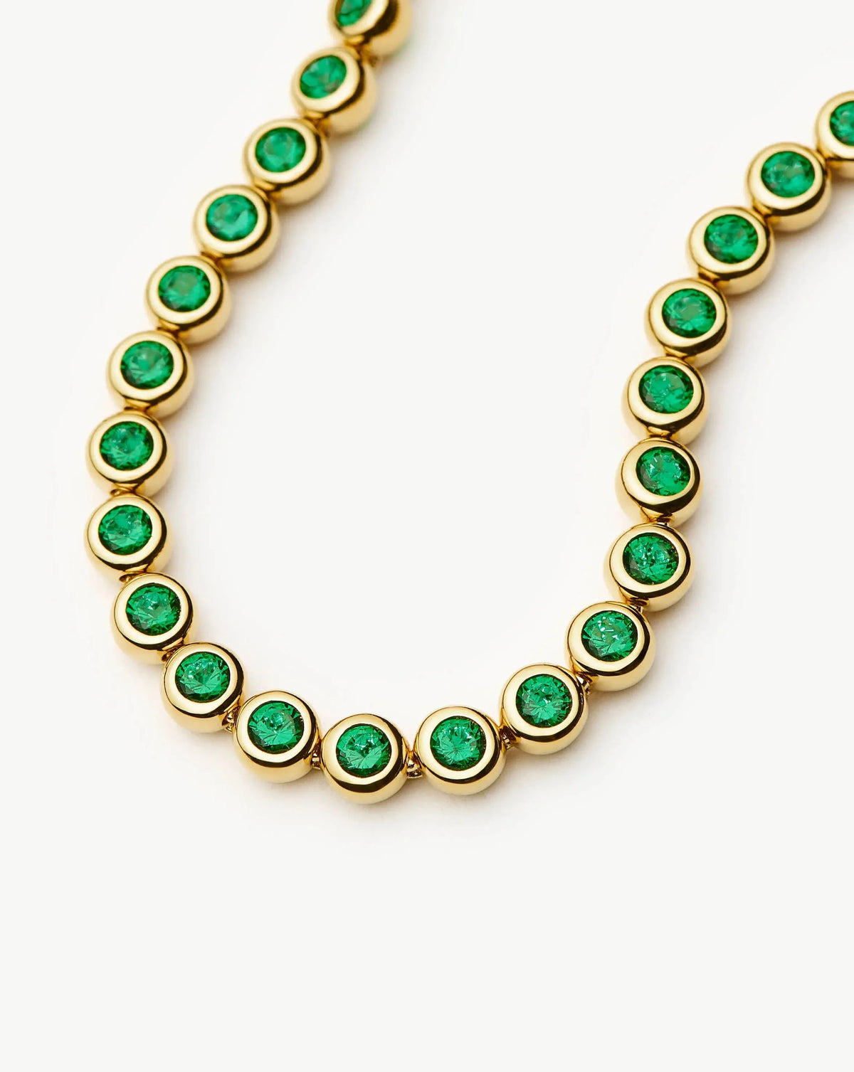 Tennis Round Bracelet | 18ct Gold Plated/Emerald Green Nano-crystal