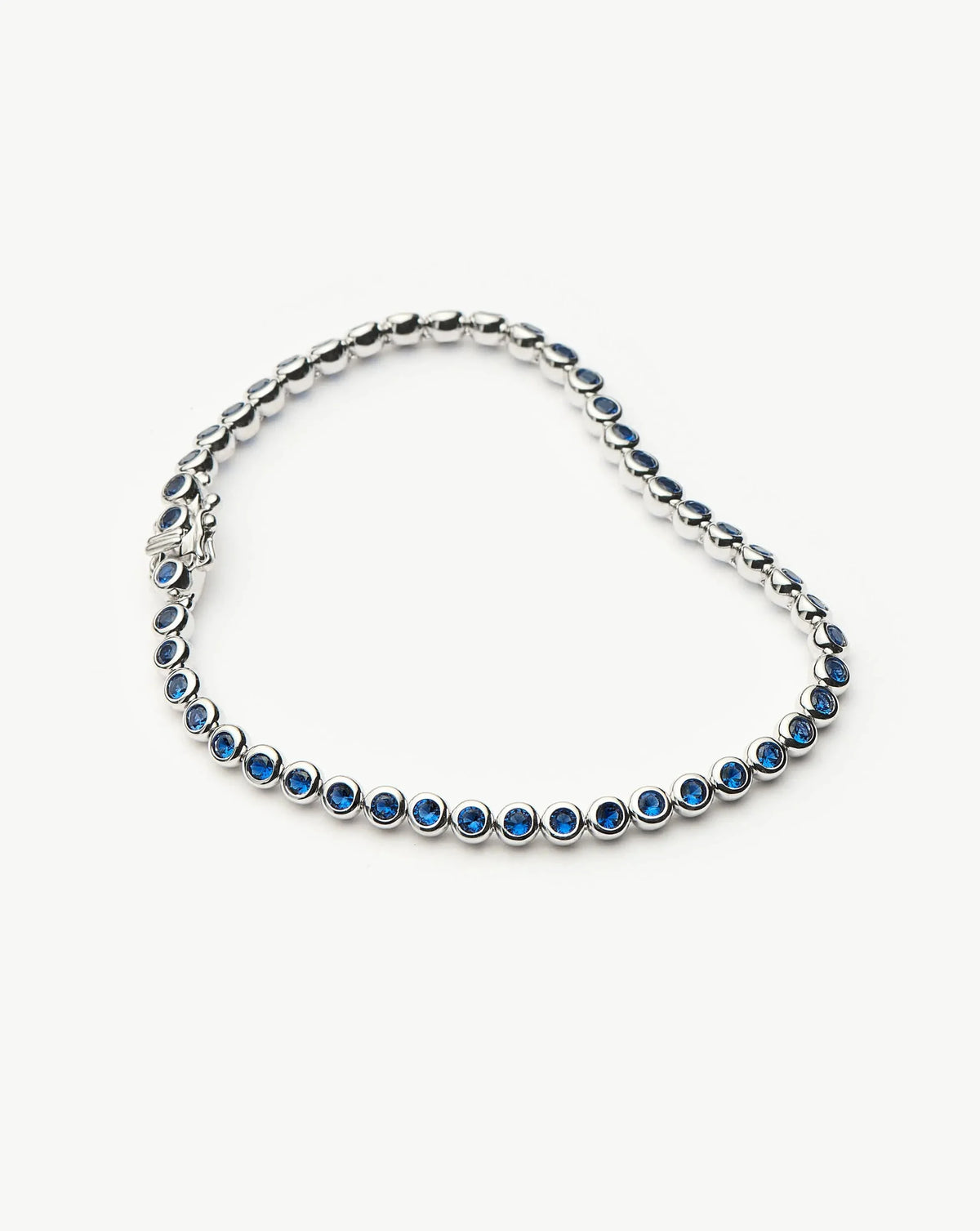 Tennis Round Bracelet | Silver Plated/Sapphire Blue Nano-crystal