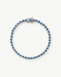 Tennis Round Bracelet | Silver Plated/Sapphire Blue Nano-crystal