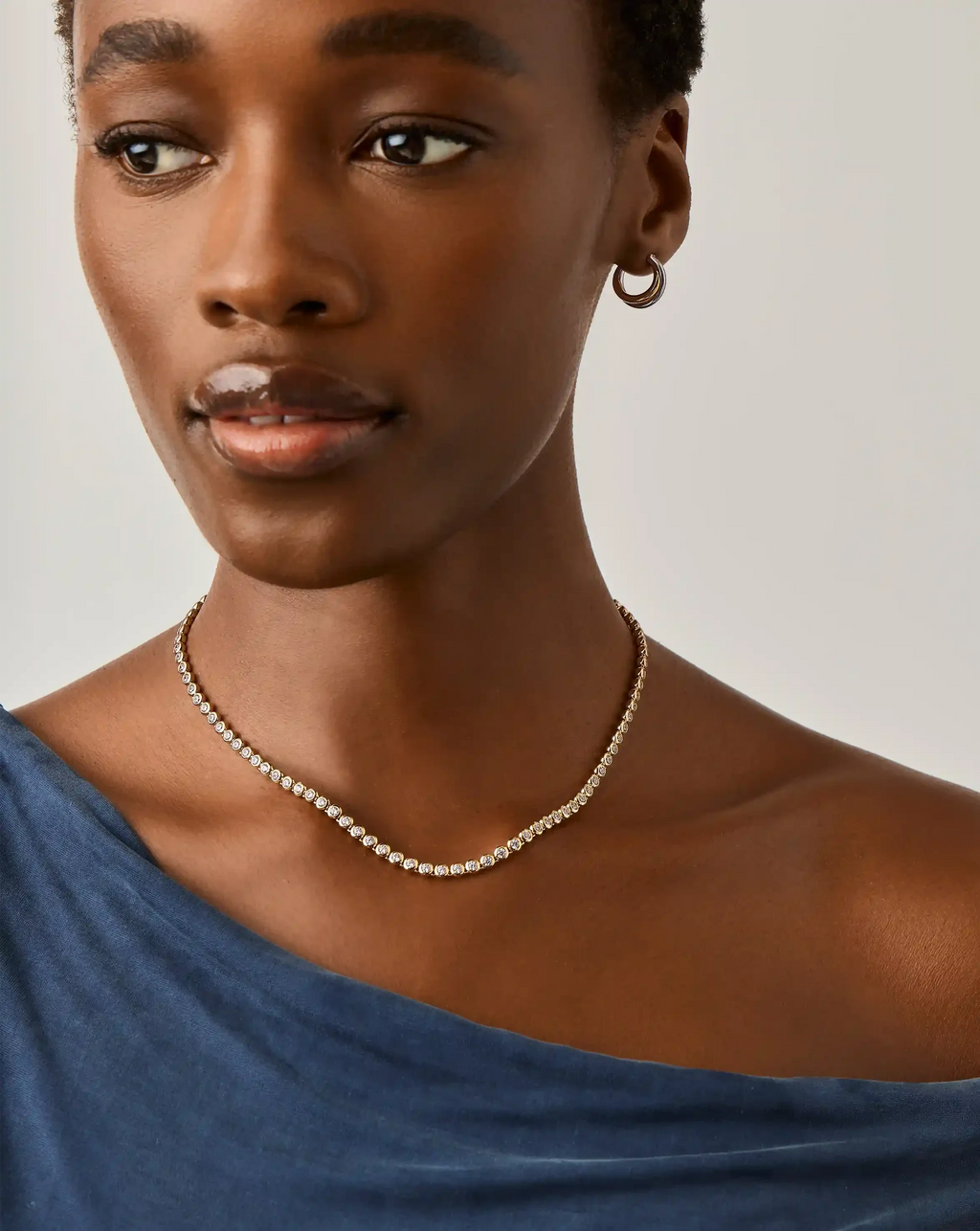 Tennis Round Necklace | 18ct Gold Plated/Cubic Zirconia