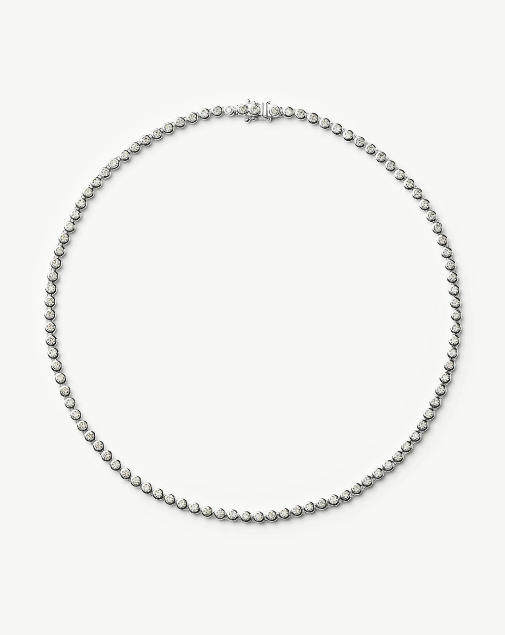 Tennis Round Necklace | Silver Plated/Cubic Zirconia