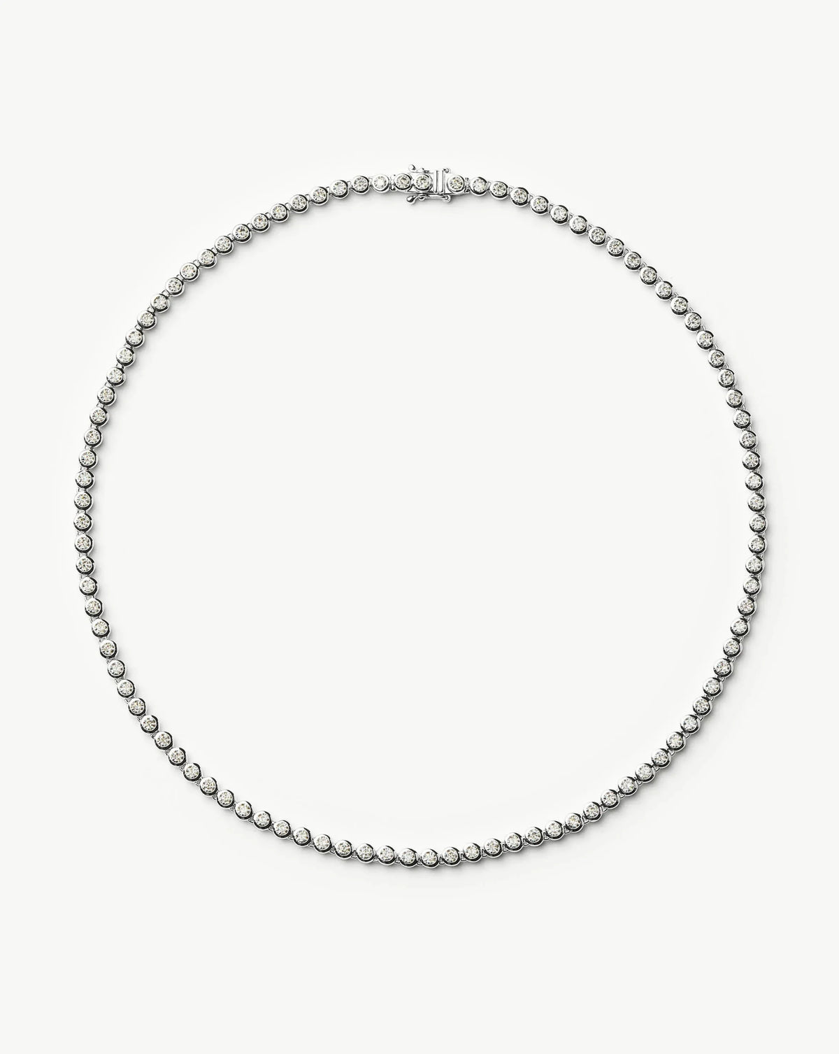 Tennis Round Necklace | Silver Plated/Cubic Zirconia