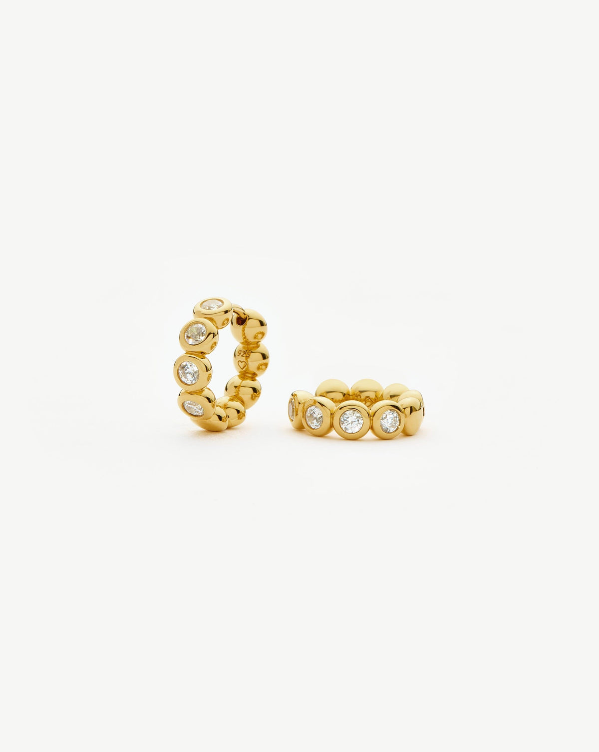 Tennis Small Hoop Earrings | 18ct Gold Plated Cubic Zirconia