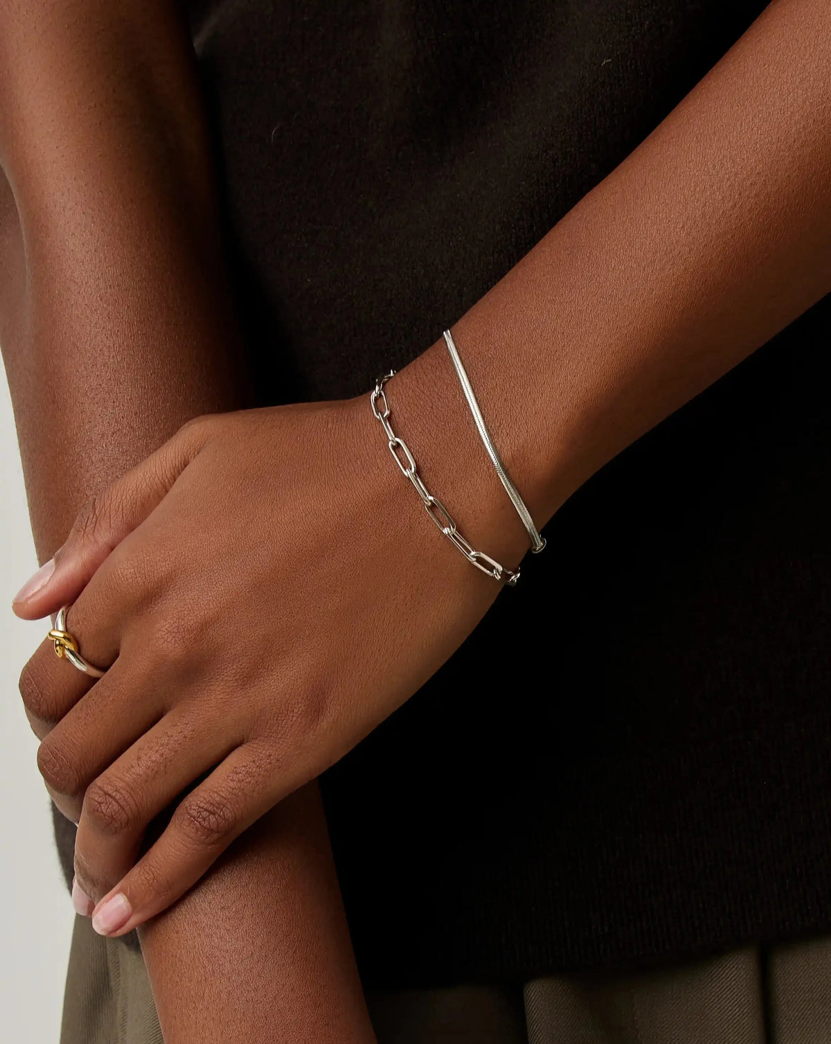 Thin Snake Chain Bracelet | Silver Plated