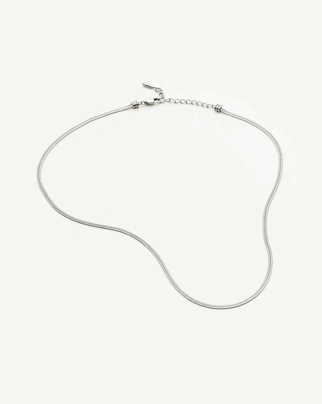 Thin Snake Chain Necklace | Silver Plated