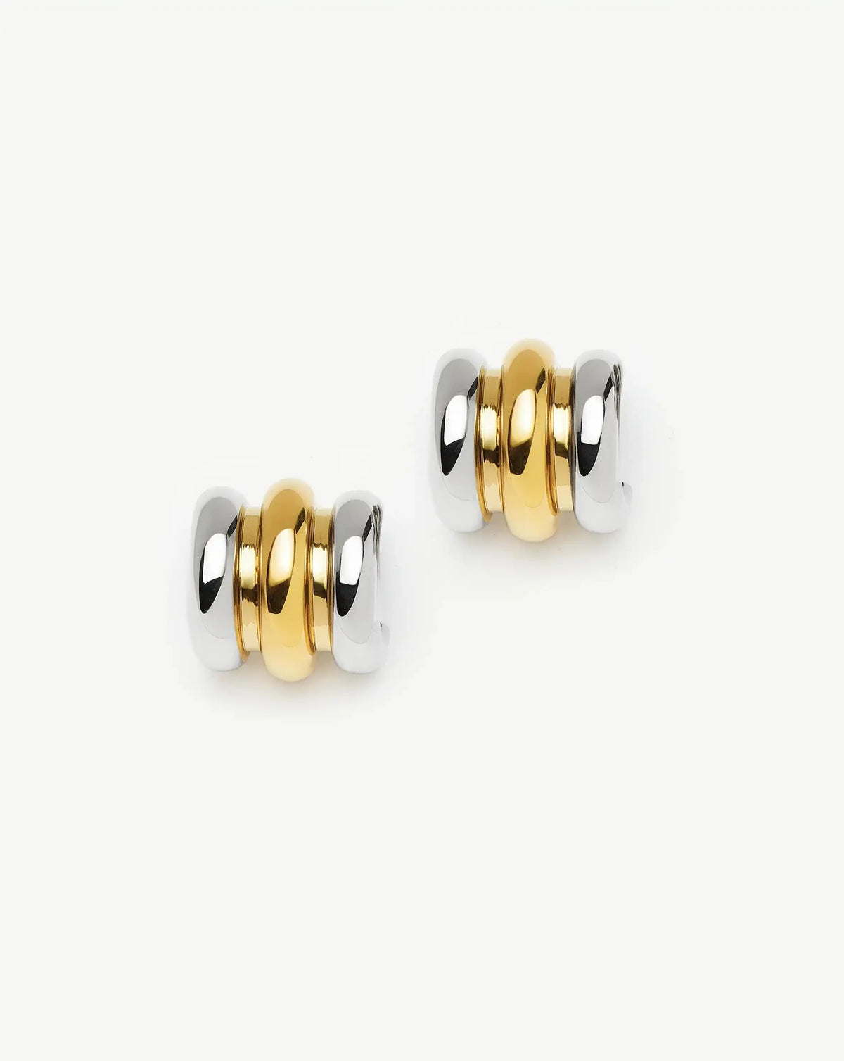 Triple Ridge Oversized Studs | 18ct Gold Plated/Platinum Plated