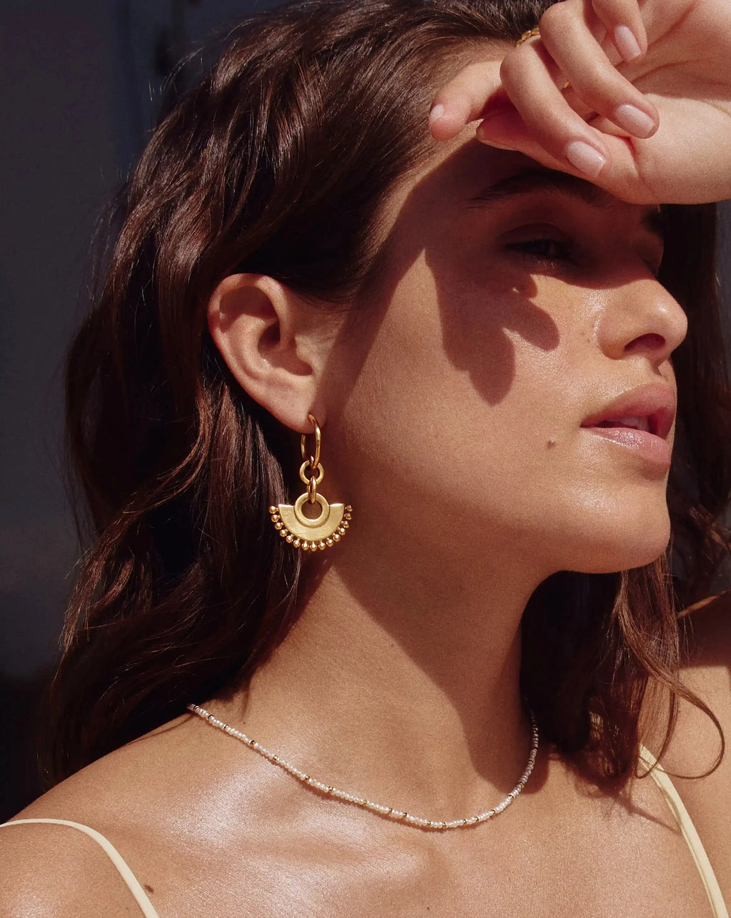 Zenyu Fan Chandelier Hoop Earrings