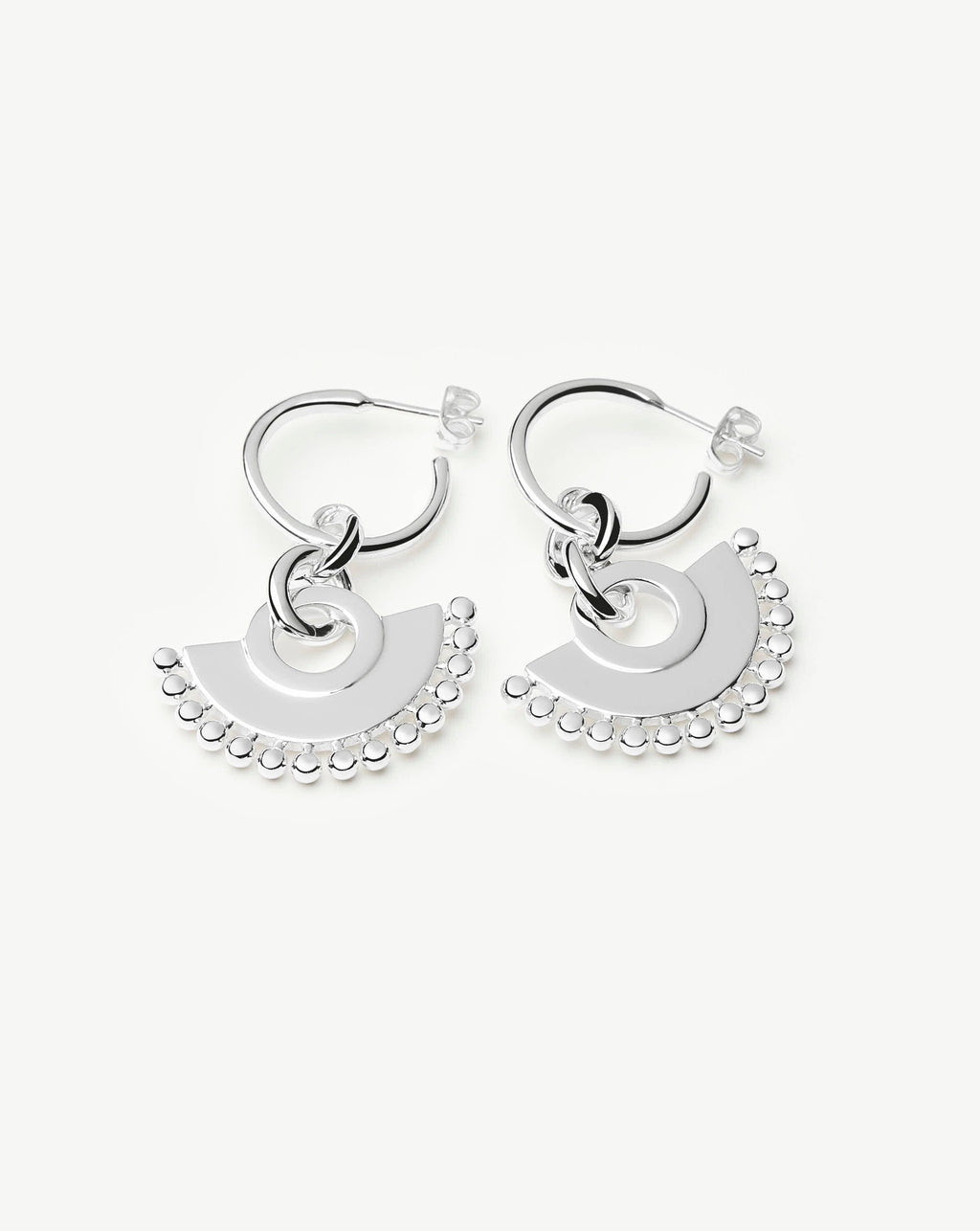 Zenyu Fan Chandelier Hoop Earrings | Silver Plated