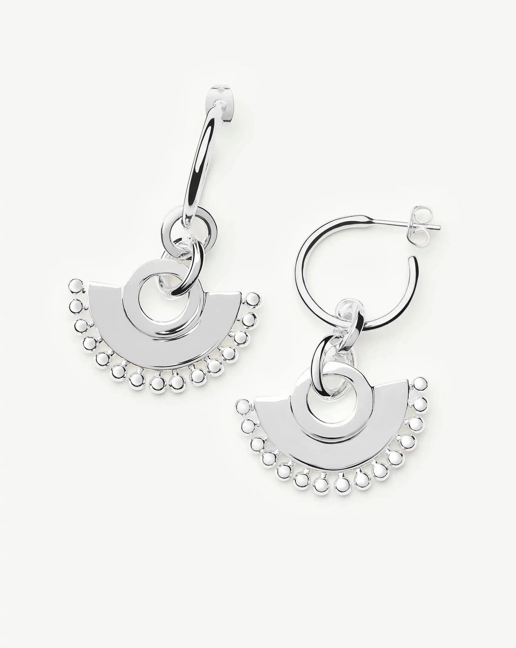Zenyu Fan Chandelier Hoop Earrings | Silver Plated